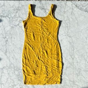 Yellow Scoop Neck Mini Dress